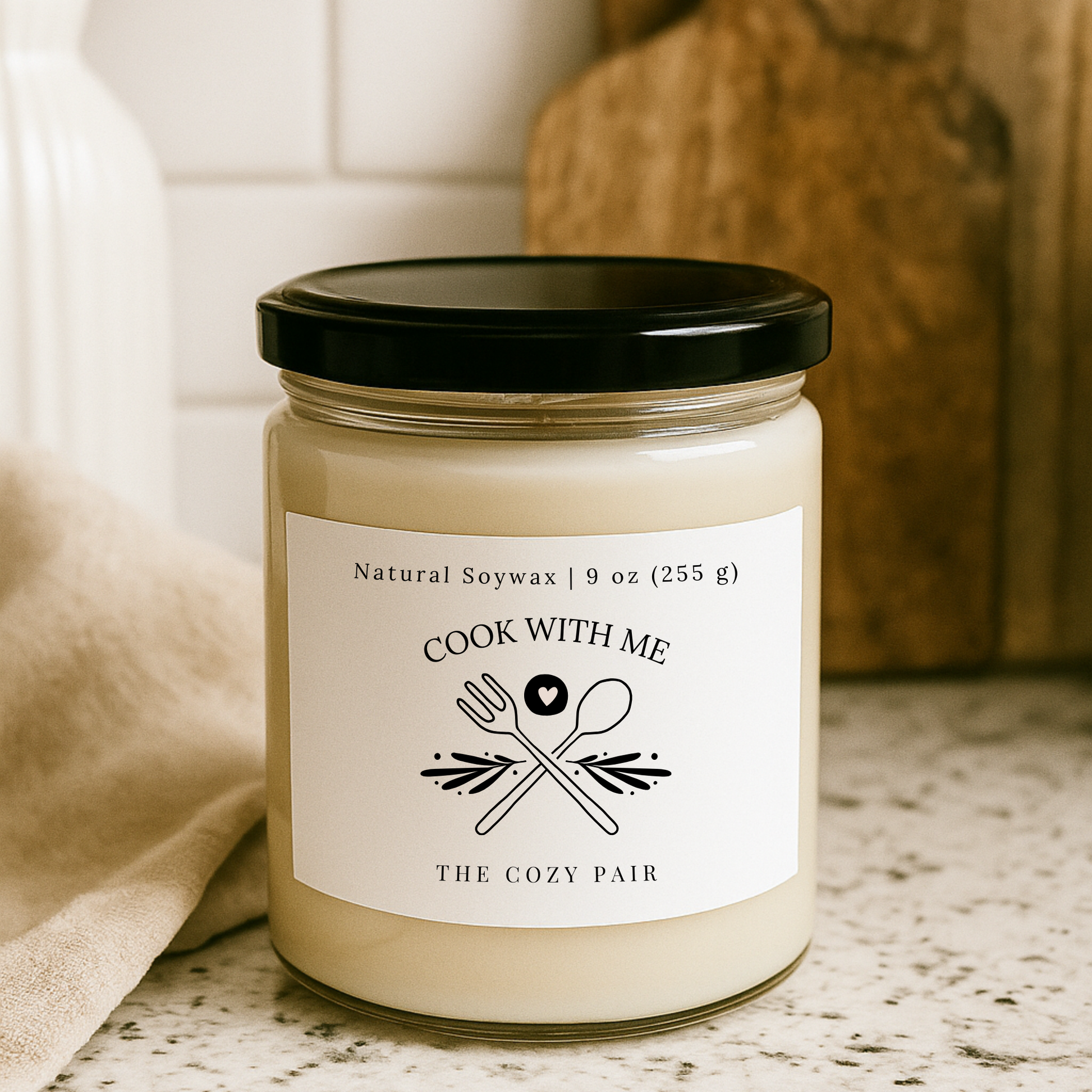 "Cook With Me" Scented 100% Natural Soy Wax Candle, 9 oz