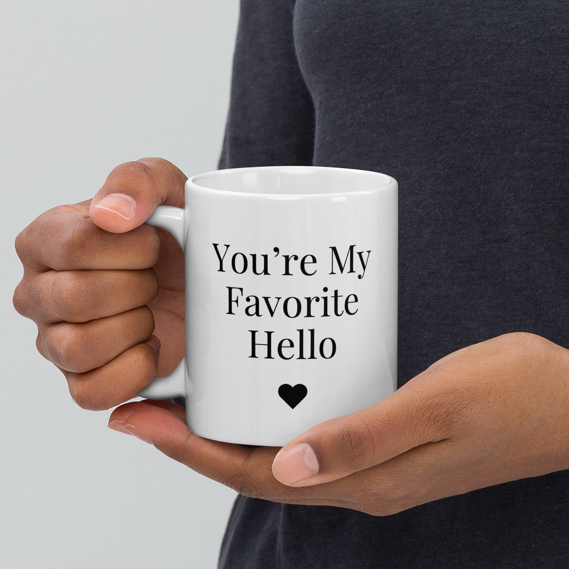 "You're My Person" White Glossy Couple 11 oz Mug Set