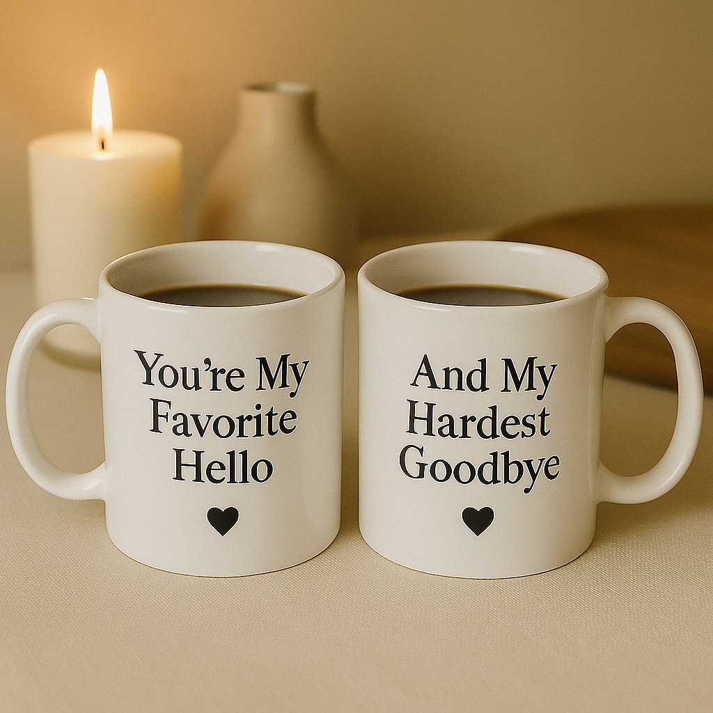 "You're My Person" White Glossy Couple 11 oz Mug Set