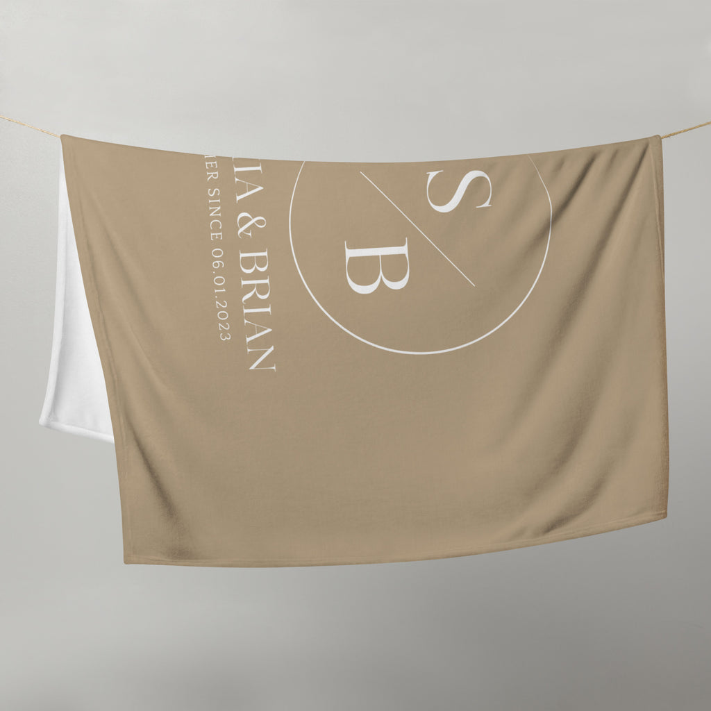 Personalized Couple Names Wedding Anniversary Gift Flowers Throw Blanket, 50" x 60"