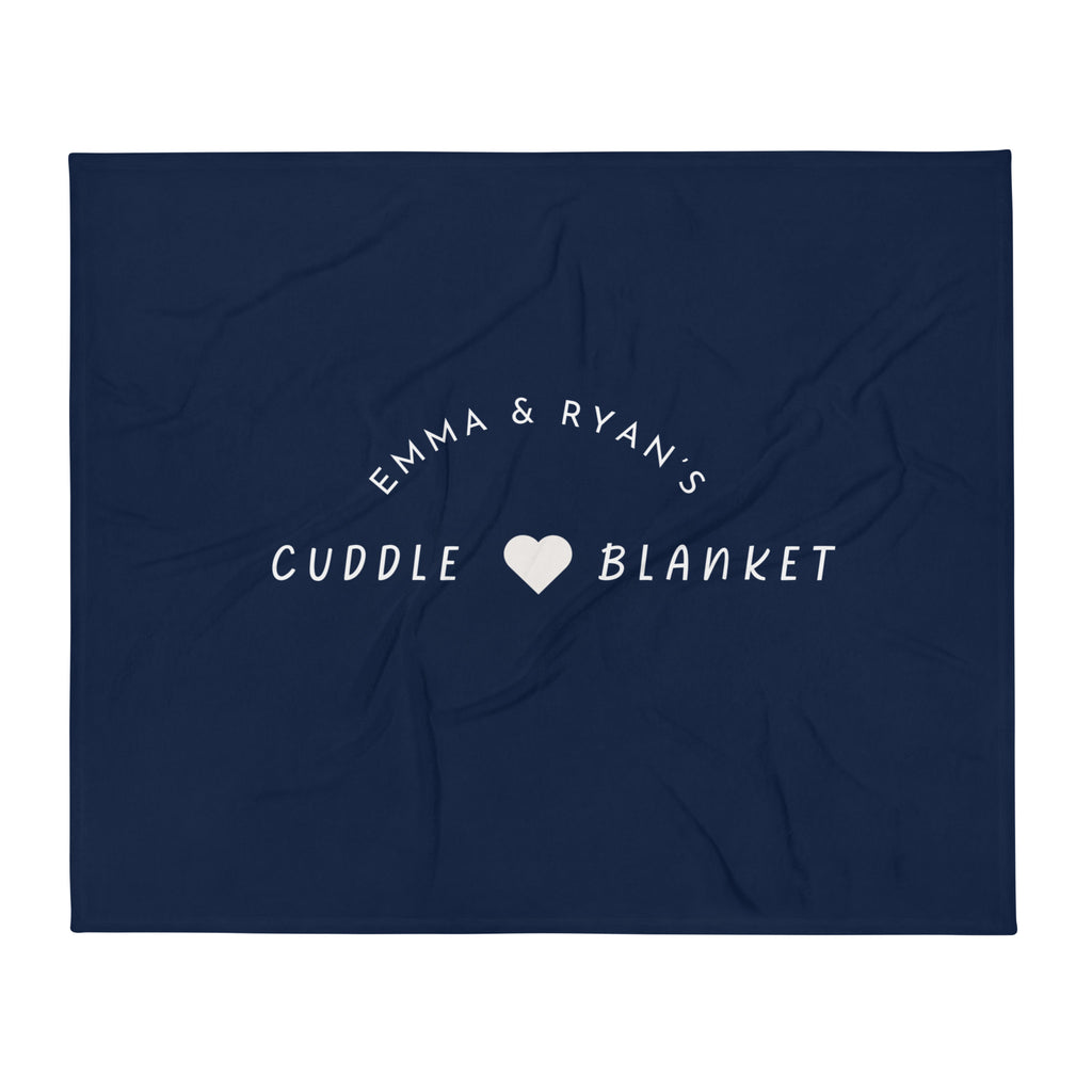 Personalized Couple Names Wedding Anniversary Gift Cuddle Throw Blanket, 50" x 60"
