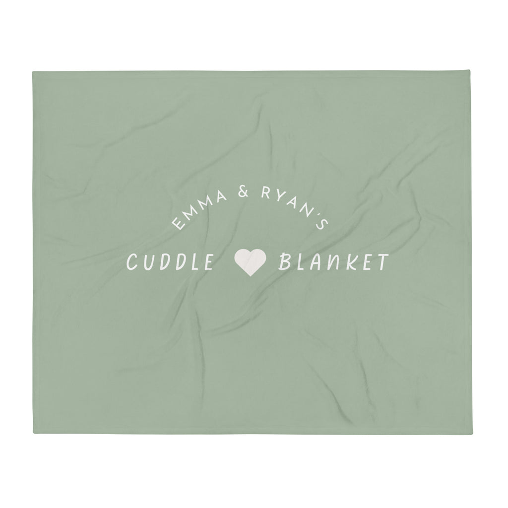 Personalized Couple Names Wedding Anniversary Gift Cuddle Throw Blanket, 50" x 60"