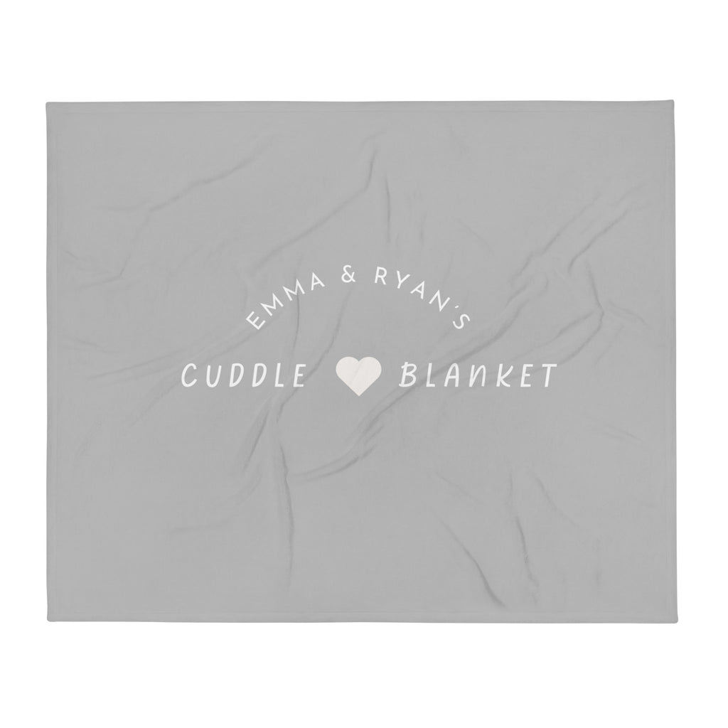 Personalized Couple Names Wedding Anniversary Gift Cuddle Throw Blanket, 50" x 60"