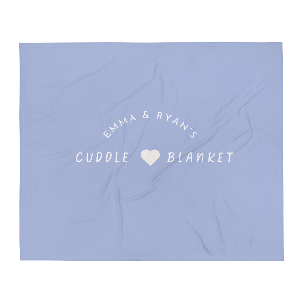 Personalized Couple Names Wedding Anniversary Gift Cuddle Throw Blanket, 50" x 60"