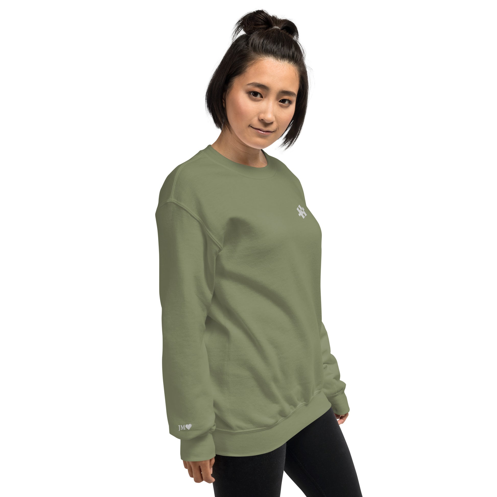 Custom I Found My Missing Puzzle Piece Embroidered Unisex Couple Sweatshirt Personalized Text on Sleeve
